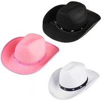 Unisex Pink Western Studded Leather Cowboy Hat - 4 Colours