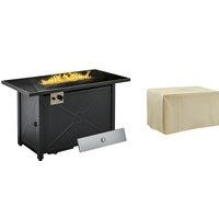 Outdoor Propane Gas BBQ Fire Pit Table