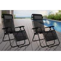 Set Of Zero Gravity Reclining Sun Loungers