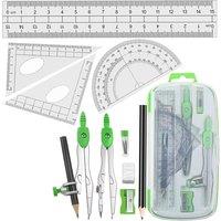 Geometry Protractor and Starter Compass Set for School Maths in 6 Colours