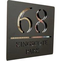 Personalised Square Laser Cut House Number Plaque - Modern Acrylic Wall Sign, Weather Resistant, 150mm x 150mm