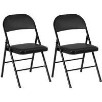 Dynamic Duo: Set Of 2 Cushioned Folding Chairs - Black