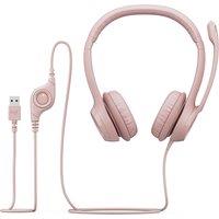 Logitech Usb Wired Headset In Rose Pink