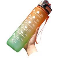 1L Water Bottle W/ Time Markings & Quotes - 9 Colours