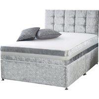 PRICE DROP! Crushed Velvet Divan Bed with 4-Drawer Storage, Crushed Velvet & Memory Foam Mattress - Double, King or Single