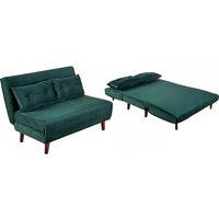 Morella Velvet Double Sofa Bed - Modern 2-Seater, Fold-Out Guest Bed, Compact Design