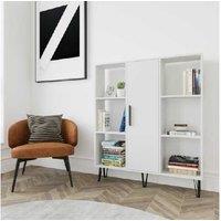 Ria 6-Shelf Wooden Bookcase with Cabinet - Modern Freestanding Storage Unit