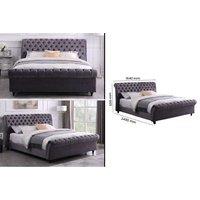 Luxurious Velvet Grey Double Bed