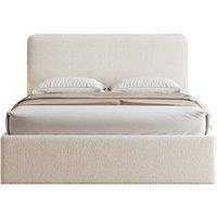 Elvie Upholstered Ottoman Boucle Bed In White- Two Sizes!