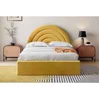 Boucle Crescent Ottoman Storage Bed - 2 Sizes