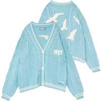 Unisex Pink Taylor Swift Chunky Knit Cardigan - Soft Polyester Blend, Long Sleeve, UK6-UK12, Trendy Eras Tour Style
