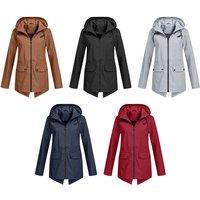 Women'S Waterproof Windbreaker Parka Jacket - 6 Sizes, 5 Colours