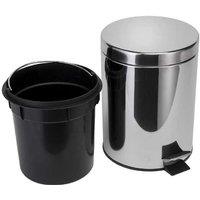 Gleaming Chrome Pedal Bathroom Bin