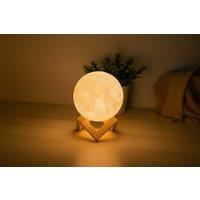 3D Moon Table Lamp - Dual Colour LED, USB Rechargeable, Modern Home Lighting