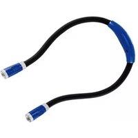 LED Neck Reading Light - Flexible, Rechargeable, Adjustable Brightness (Black or Blue)
