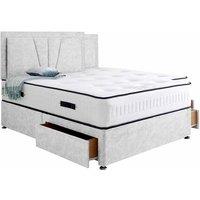 Luxury Vienna Divan Bed Set With Headboard In White + Optional Storage!