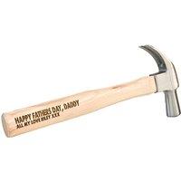 Personalised 16Oz Wooden Hickory Claw Hammer - 90 Characters!