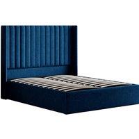 Russell Pneumatic Blue Velvet Ottoman Storage Bed Frame - 2 Sizes