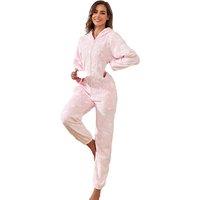Unisex Grey Women'S Furry Sleepwear Romper With Ears On Hoodie - 4 Sizes & 4 Colours