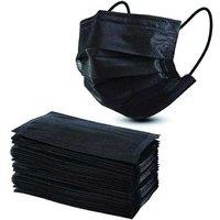 Stylish 3 Ply Black Face Masks - Pack Of 50 Or 100