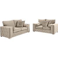 Milano Plush Velvet 2-Seater & 3-Seater Sofa - Modern Diamond-Tufted Velvet, Fullback, 6 Colours