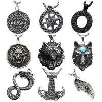 Men'S Majestic Celtic Wolf, Dragon & Eagle Necklaces