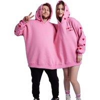 Unisex Couples' Pink Hoodie Sweatshirt
