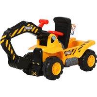 Kids' Ride On Excavator Truck Toy With Steering & Storage