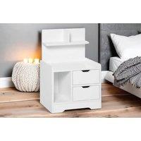 Stylish Grey Bedside Table With Dual Drawers