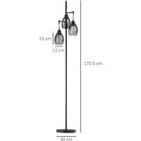 Stylish Industrial 3-Light Dimmable Floor Lamp