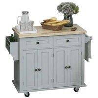 Versatile Rolling Microwave Island With Storage