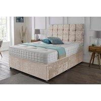 Crushed Velvet Divan Bed With Memory Mattress