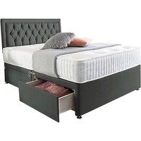 Suede Divan Bed With Memory Foam Mattress- Storage Options!