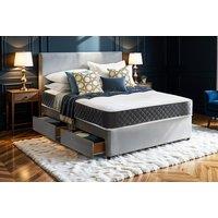 Grey Divan Bed With Memory Sprung Mattress - 2 Or 4 Drawers Upgrade!