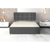 Premium Divan Bed with Storage Drawers & Grey Fabric Headboard - All Sizes