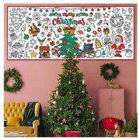 Kids Diy Coloring Xmas Tablecloth