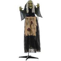 160cm Animated Witch Outdoor Christmas Decoration - Battery-Operated, Motion & Sound Activated