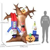 7Ft Inflatable Tree W/Ghosts & Clown