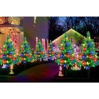 4Pcs Solar Xmas Garden Stake Light Set