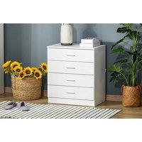 4-Drawer White Classic Wooden Cabinet