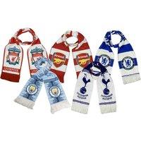 Unisex Black Football Fan Club Scarf - Arsenal, Liverpool, Chelsea and More!