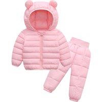 2Pc Or 3Pc Kids Hooded Puffer Jacket Set: 5 Sizes, 8 Colours