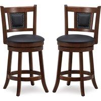 Set Of 2 Swivel Bar Stools With Curved Backrests