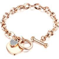 Tiffany Inspired Heart Toggle Bracelet, Optional Gift Box, Rose Gold Or Silver