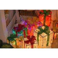 3-Piece Christmas Lighted Gift Boxes Set