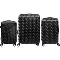 3Pc Black Luggage Set With Tsa-Approved Locks