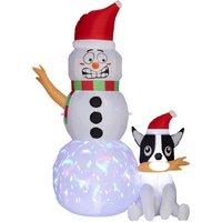 6.2ft Inflatable Christmas Santa & Dog Outdoor Decoration - Light-Up, Weather-Resistant, Family Garden Display