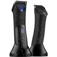 Men'S Waterproof Body Hair Trimmer With Ceramic Blades