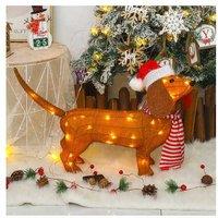 Xmas Dog Statue Outdoor String Lights