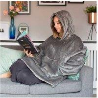 Unisex Grey Oversized Lightweight Huggie Blanket Hoodie - Breathable, All-Gender Summer Loungewear